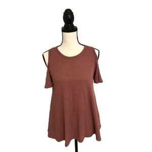 Anthropologie Deletta Mauve Cold-Shoulder Top - Size Small - New with Tags